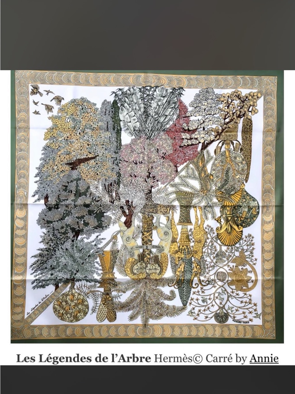 Hermès les légendes de l’arbre - silk 90cm square scarf / Wall Tapestry